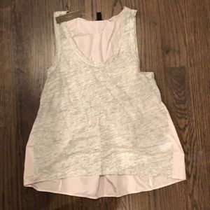J. Crew high low tank top gray and pink pinstripe